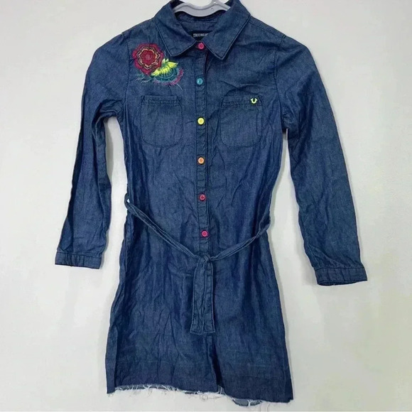 True Religion Junior DENIM DRESS Size Sp - Picture 1 of 9